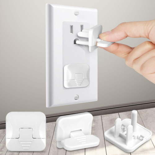 Outlet Covers (55 Pack) with Hidden Pull Handle Baby Proofing Plug Covers 3-Prong Child Safety Socket Covers Electrical Outlet Protectors Kid Proof Outlet Cap