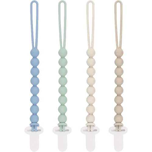 Pacifier Clips Baby Boy - MORIBOX 4 Pack Paci Clip Soothie Baby Binky Holder for Shower Birthday Gift