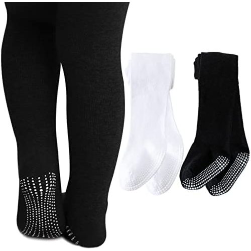 Mini angel Baby Tights Non Slip Baby Girl Tights Plain/Shoe-Look Leggings Seamless Pantyhose Warm Cotton Leggings Non-Skid