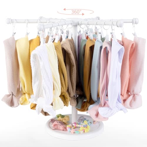 POVETIRE Headband Holder Bow Organizer for Girls,360 Rotating Hair accessories Organizer Storage Baby Headband Display Stand Hair Bow Rack forToddler Nursery Decor