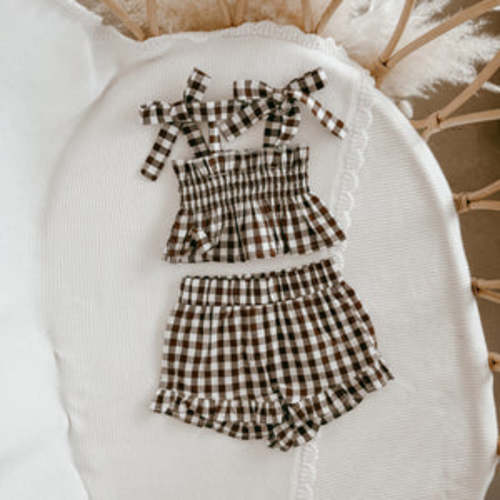 Cocoa Gingham - Two Piece Set – Blossom and Pear