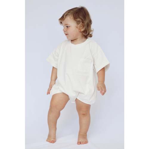 Cory Pocket Romper in Marshmallow