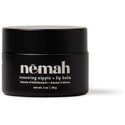 Nemah Nipple Cream, Nipple Cream For Breastfeeding, 2 In 1 Nursing Balm And Lip Balm, Non-Greasy Balm With Calendula Jojoba Mango For Dry Skin, Postpartum Essentials, Vegan and Cruelty-Free, 1 Oz