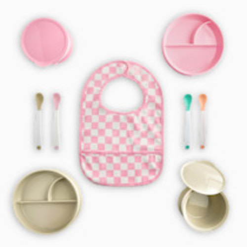 Sprucely Solid Feeding Starter Set (9-Piece) - Pink Multi