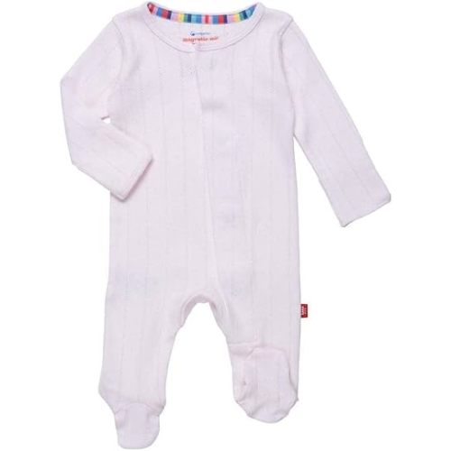 Magnetic Me 100% Organic Cotton Magnetic Baby Footie Pajamas | Super Soft Cotton Fabric