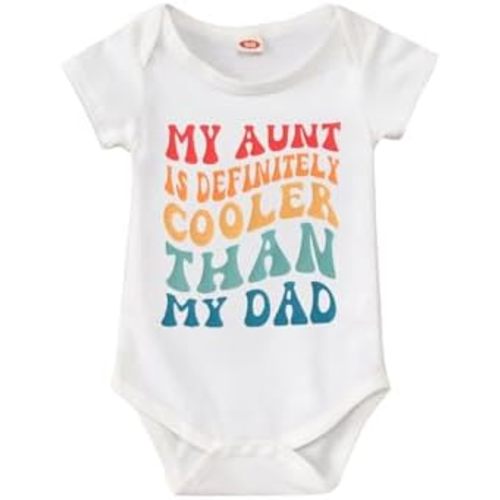 CM C&M WODRO Newborn Infant Girl Boy Bodysuit My Aunt Is Cooler Than My Dad Funny Baby Onesie Romper Unisex Baby Clothes Gift