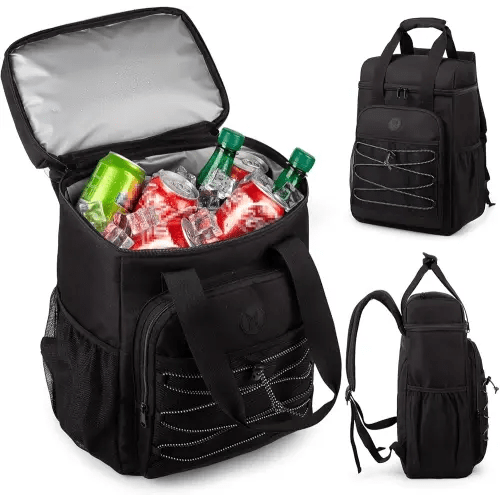 Cooler Backpack with Padded Top Handle, Lightweight Back Pack Coolers Insulated Leak Proof, Large Capacity Ice Chest for Women Men Beach Camping Picnic Fishing Hiking