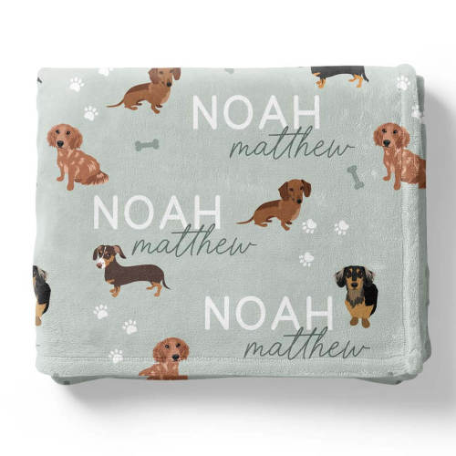 Personalized Kids Blanket | Dachshund