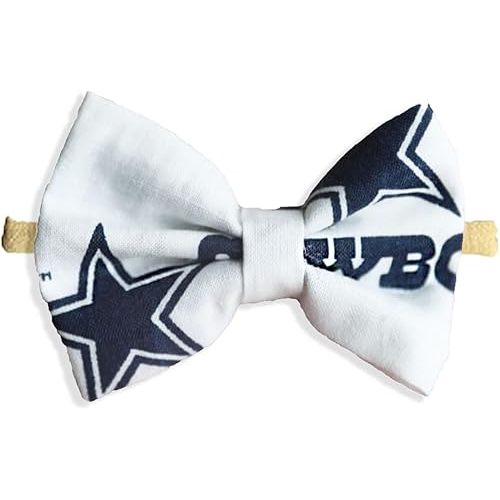 Newborn To Toddler Girls Dallas Hair Bow Football Nylon Headband Or Alligator Clip | Made In USA | Fast Shipping