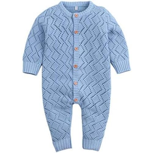 DovFanny Newborn Baby Girl Boy Rompers Solid Knitted Clothes