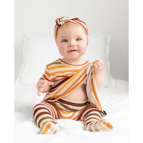 Reversible Opening Ready Set Romper® Twirl in Harvest Stripes-SSLL