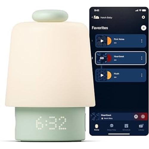 Hatch Baby Sound Machine, Night Light | Hatch Baby Model | Sleep Support | Registry Essential, Routine Builder, Time-to-Rise Alarm Clock, White Noise, Nursery Stories, Toddler Kids (Wi-Fi), Mint