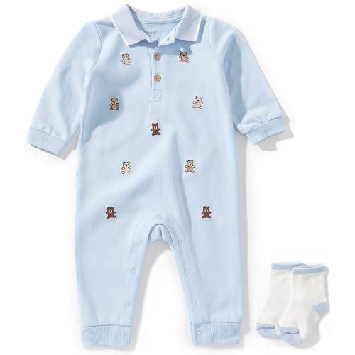 Little Me Baby Boys Long-Sleeve Bear Printed Coverall