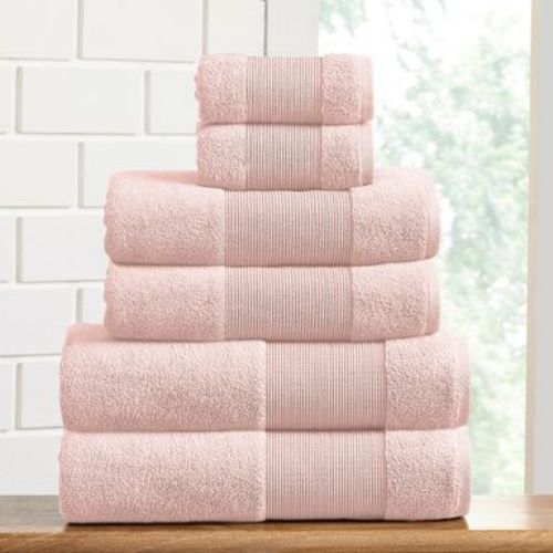 Modern Threads AirCloud 100% Cotton 6-Piece Towel Set, Peachy Blush