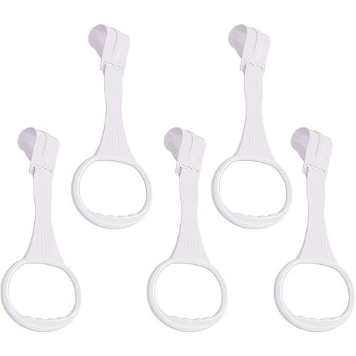 5pcs WalkAssistant Crib Pull Rings for Infant Toddlers Practice Tool (White)