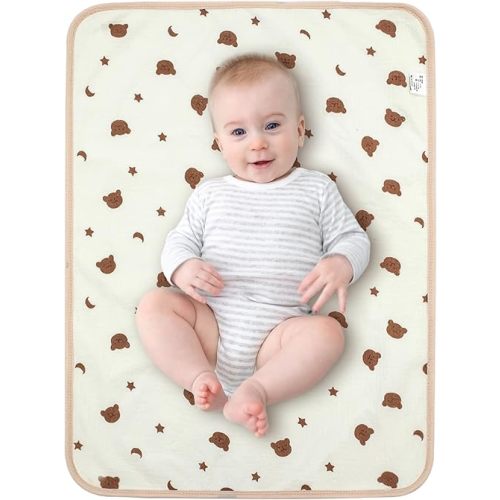 Muslin Diaper Changing Pad, Waterproof Diaper Change Liners for Baby