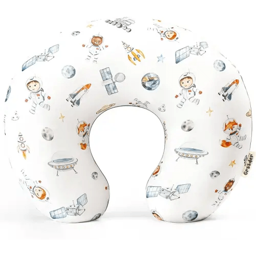 GRSSDER Reversible Nursing Pillow Cover, Ultra Soft Stretchy Minky Removable Nursing Covers Fitted for Breastfeeding Pillows Snug and Safe, Space