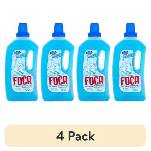 (4 pack) Foca Laundry Detergent, All Ages, Gentle & Effective Formula, Liquid Cleanser with Anionic Tensoactives, 33.81 fl oz