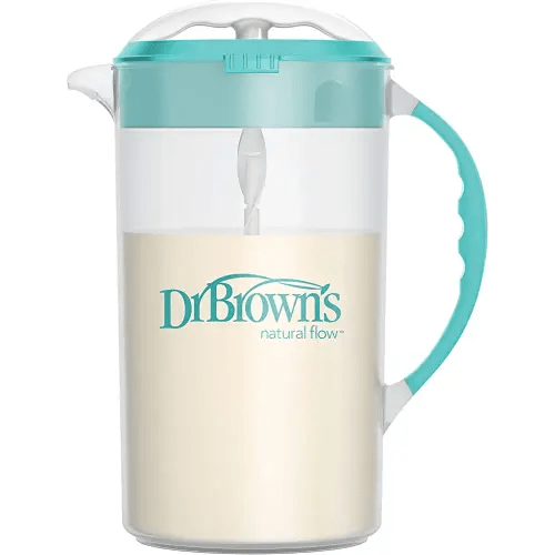 Dr. Brown's Baby Formula Mixing Pitcher with Adjustable Stopper, Locking Lid, & No Drip Spout, 32oz, BPA Free, Teal