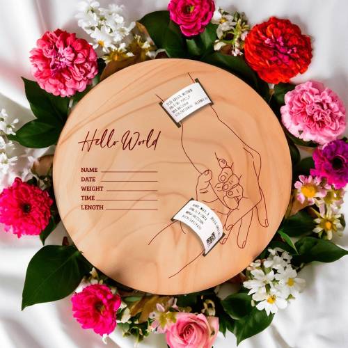 Newborn Baby Birth Hospital Bracelet Wristband Holder Laser Cut Personalized Baby Gift For Mothers Day Maternity Bracelet Engraved Keepsake