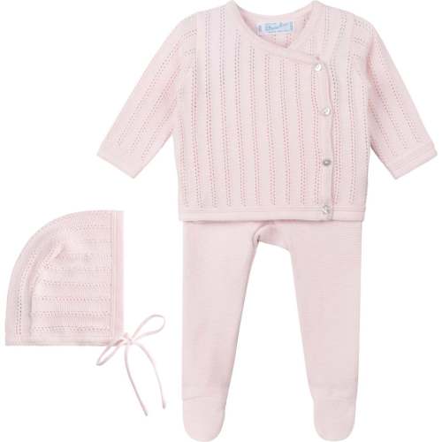 Pointelle Wrap Set with Hat Pink - Feltman Brothers Mixed Apparel Set | Maisonette