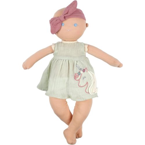 Tikiri Toys Bonikka Baby Kaia Doll Organic 100% Cotton OE100 Certified (Green)