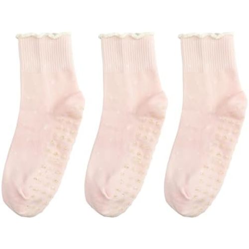 Cute Polka Dot Yoga Socks for Women (3 Pairs) – Fits US Sizes 5-9 – Perfect forYoga, Pilates, Barre, and Dance