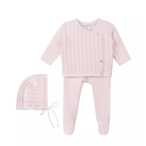 Unisex Pointelle Wrap Set with Hat - Baby