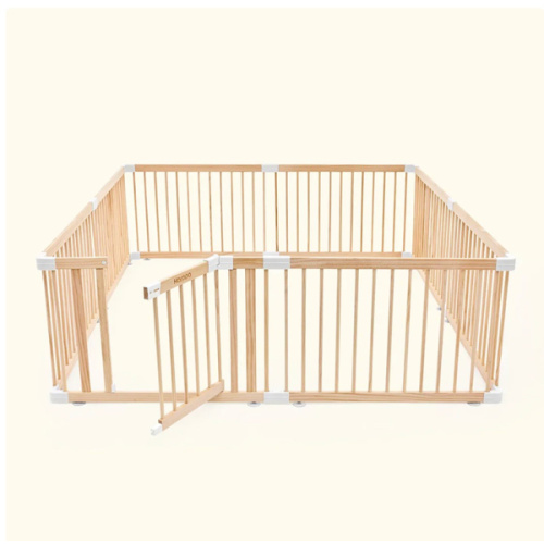 Harppa Grovi Wooden Baby Gate Playpen | Non-Toxic Foldable DIY Adjustable Play Yard for Infants & Toddlers – Natural Finish Baby Fence for Small & Large Spaces