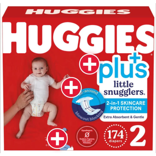 Huggies Plus Diapers Size 2 | Costco