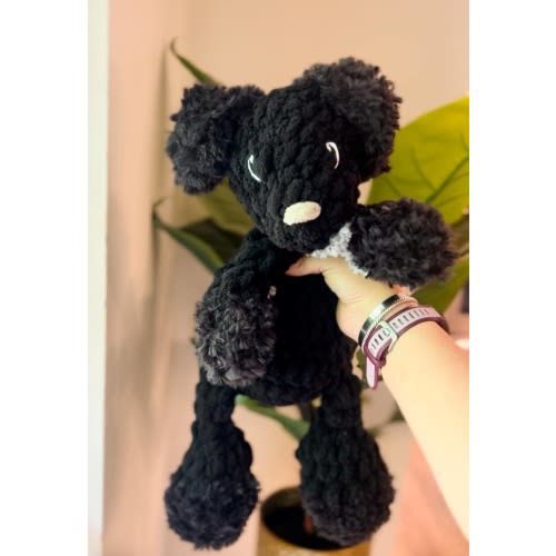 Crochet Puppy Dog Plushie, Custom made pet look alike, Crochet doodle snuggler, In memory of lost pet, unique baby gift, Made to order