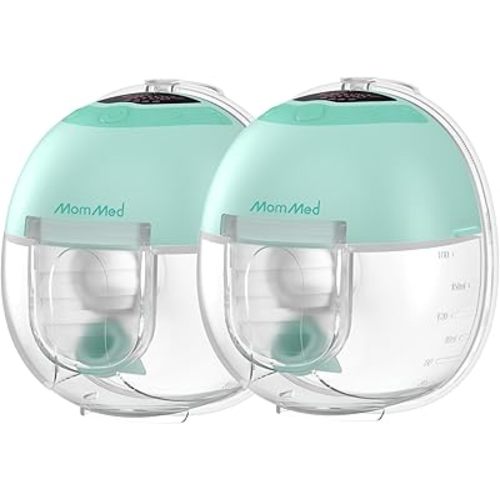 MomMed S33 Wearable Breast Pump, Hands Free Double Electric, 6oz, BPA Free