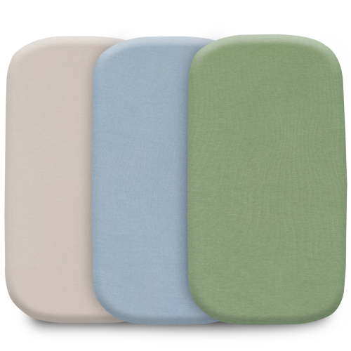 3-Pack Jersey Cotton Bassinet Sheets for Baby Boys & Girls – Soft Breathable Fitted Bassinet Mattress Sheets Compatible with Halo, Baby Delight, Dream On Me & More