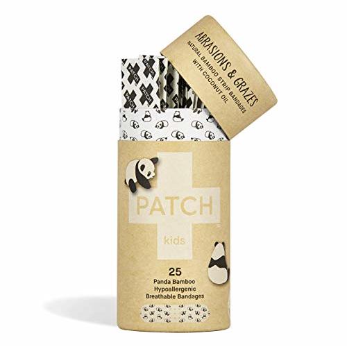 Patch Kids Kid Design (Pandas) Bamboo/Coconut Oil Adhesive Bandage Sterile .75 x 3 25 Container