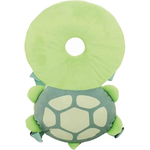 Baby Fall Back Head Protector,Adjustable & Soft & Comfortable,Head Protection Pillow for Toddler Walker,Cute Cartoon Design for Safety Baby Learning Walking Crawling (Tortoise)