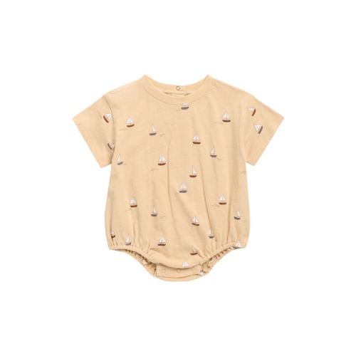 Sailboat Print Cotton Bubble Bodysuit
