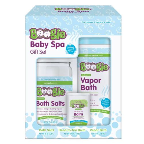 Boogie Spa Bath Gift Set - 3pk: Whole Body Cleansing, Soothing, Includes Moisturizer, Mint & Eucalyptus Scents