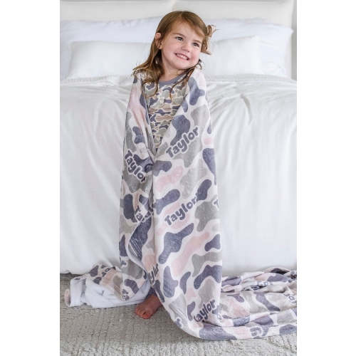 Personalized Toddler Blanket in Camo Cutie | Caden Lane