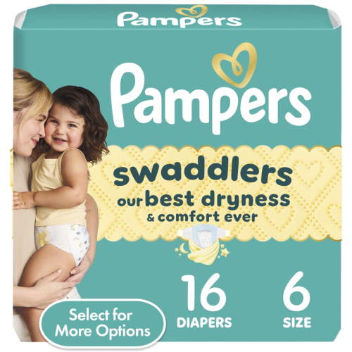 Pampers Diapers Size 6 16 Count with Leak Protection and Wetness Indicator