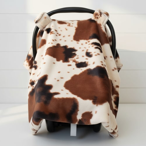 Cow Minky Western Carseat tent