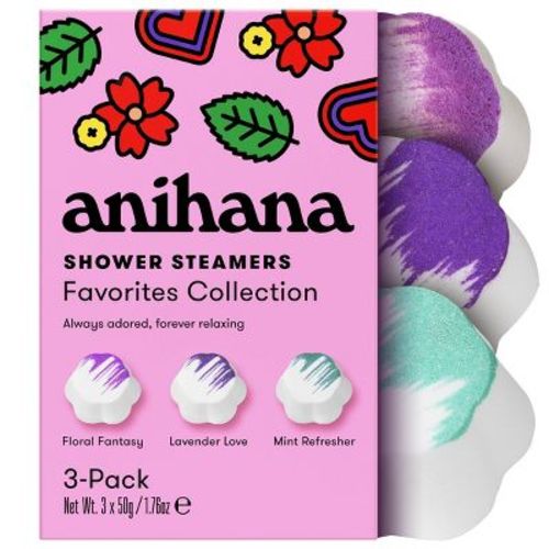 anihana Favorites Collection Shower Steamer Value Pack - Floral Fantasy, Lavender Love, Mint Refresher - 5.29oz/3pk