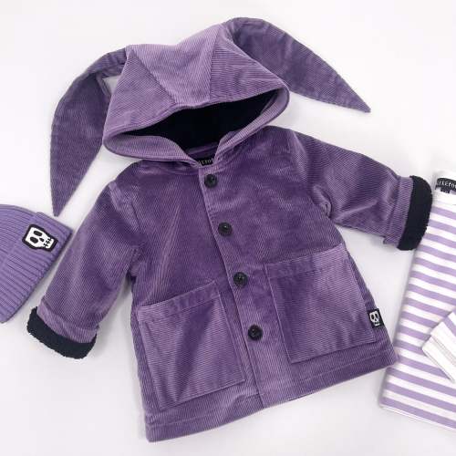 Kids Cord Coat with Bunny Rabbit Ears - Dusky Lilac – Skeletots