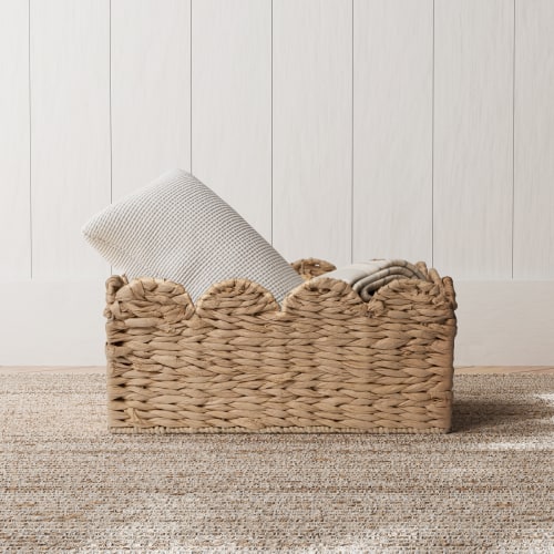 RGI Home Woven Paper Cord Decorative Storage Basket, Natural