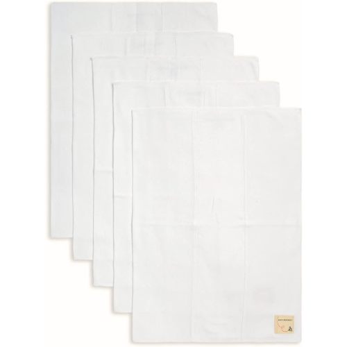 Burt's Bees Baby - Burp Cloths, 5-Pack Extra Absorbent 100% Organic Cotton Drool Cloths - Cotton Cloud - Solid