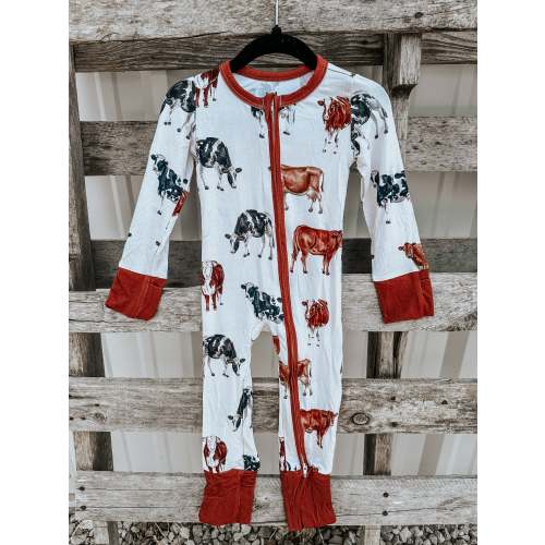 Brown Cattle Bamboo Onesie