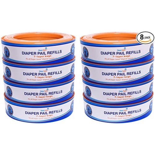 ChoiceRefill Compatible with Diaper Genie Pails, 8-Pack, 2600 count