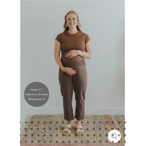 Smocked Linen Pant in Olive XS-3XL | Everyday Maternity Pants | EMME