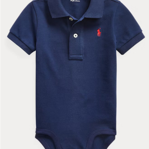 Cotton Mesh Polo Bodysuit | Ralph Lauren