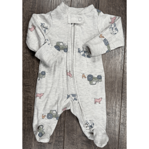 Baby Boy Clothes Child Mine Carter's Preemie Farm Cow Tractor Footed Outfit