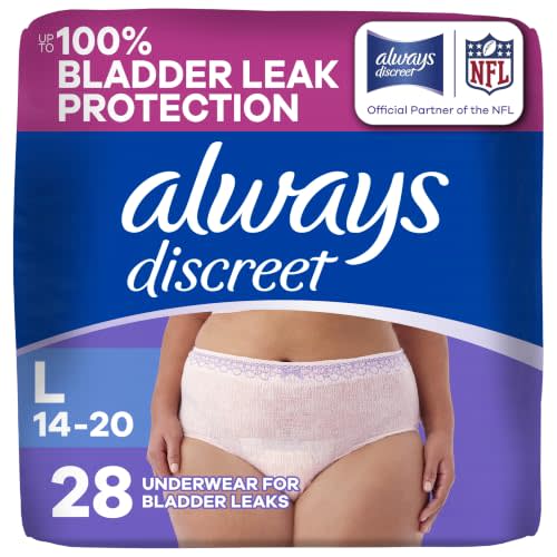Adult Diapers for Women, Maximum Absorbency Incontinence and Postpartum Underwear Size L, Up to 100% Leak Free Bladder Leak Protection, 28 Count​
